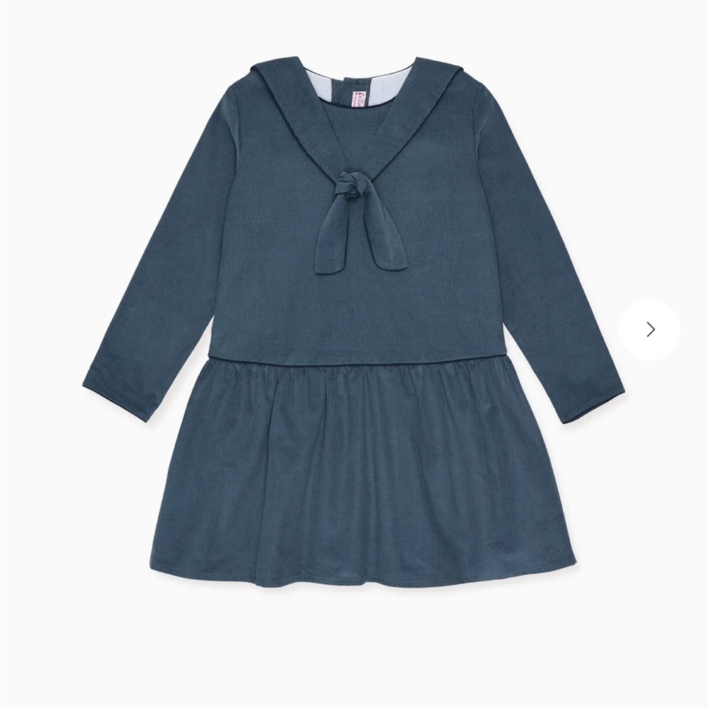 La Coqueta Dusty Blue Aranda Sailor Dress 3Y